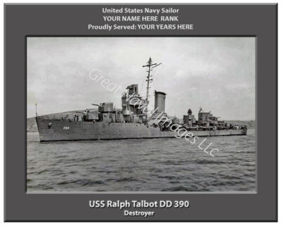 USS Ralph Talbot DD 390 Navy Ship Photo