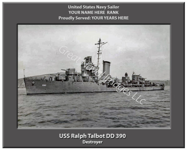 USS Ralph Talbot DD 390 Navy Ship Photo