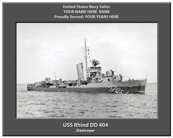 USS Rhind DD 404 Navy Ship Photo