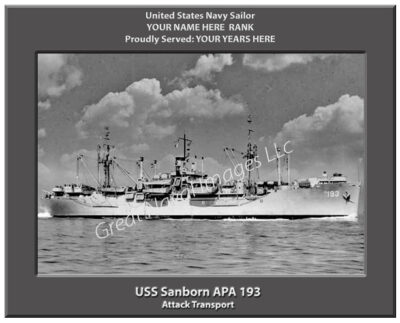 USS Sanborn APA 193 Navy Ship Photo
