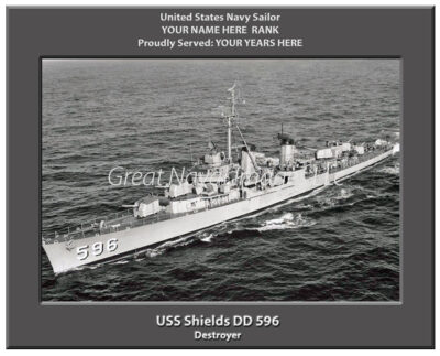 USS Shields DD 596 Navy Ship Photo