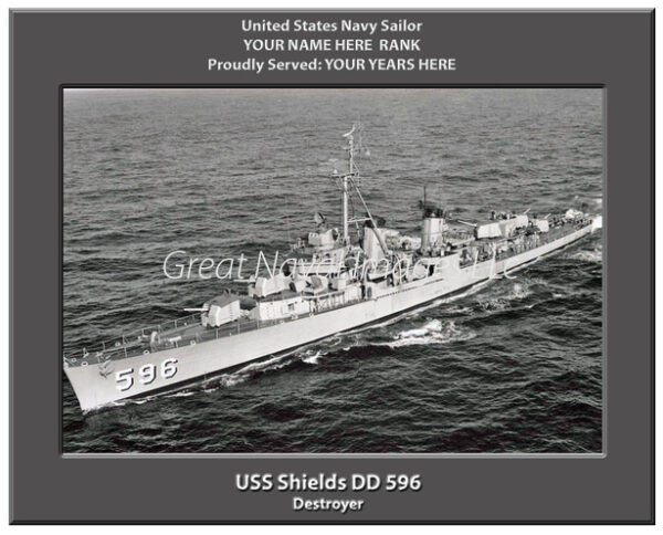 USS Shields DD 596 Navy Ship Photo