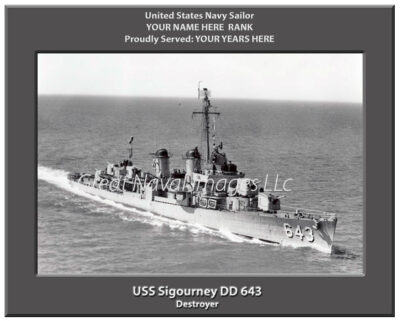 USS Sigourney DD 643 Navy Ship Photo