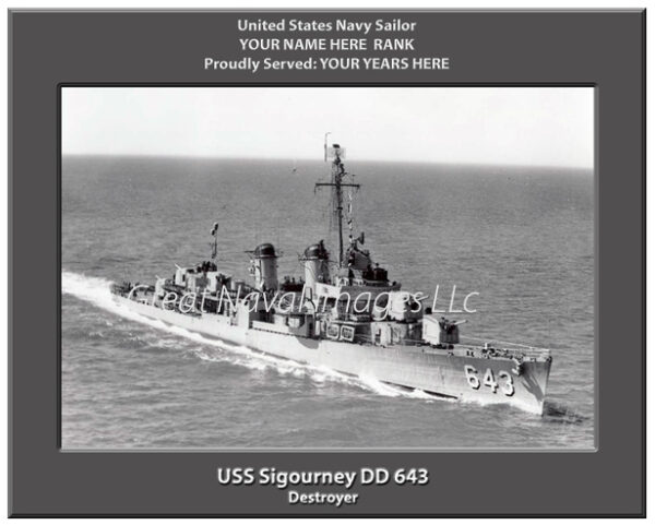 USS Sigourney DD 643 Navy Ship Photo