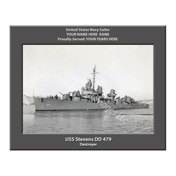USS Stevens DD 479 Navy Ship Photo