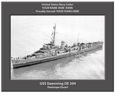 USS Swenning DE 394 Navy Ship Photo