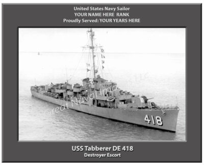 USS Tabberer DE 418 Navy Ship Photo