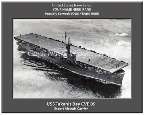 USS Takanis Bay CVE 89 Navy Ship Photo