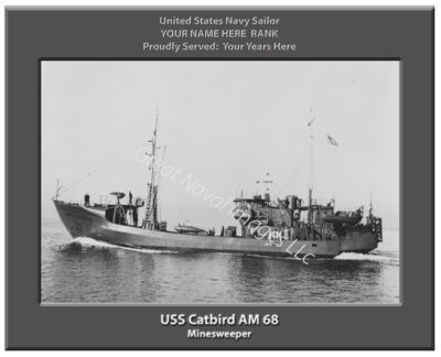 USS Catbird AM 66 Personalized Navy Ship Photo