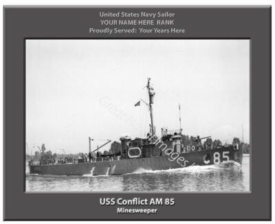 USS Conflict AM 85 Personalized Navy Ship Photo