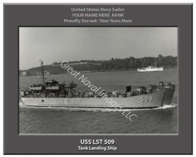 USs LST 509 Personalized Navy Ship Photo