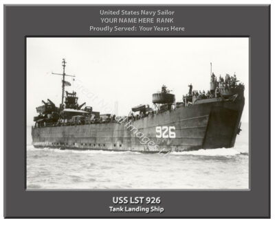 USS LST 926 Personalized Navy Ship Photo