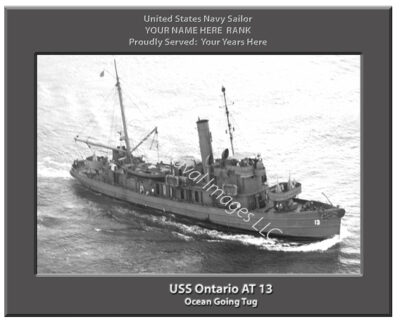 USS Ontario AT 13 Personalized Navy Tugboat Photo