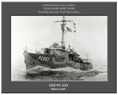 USS PC 553 Personalized Navy Ship Photo
