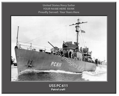 USS PC 611 Personalized Navy Ship Photo