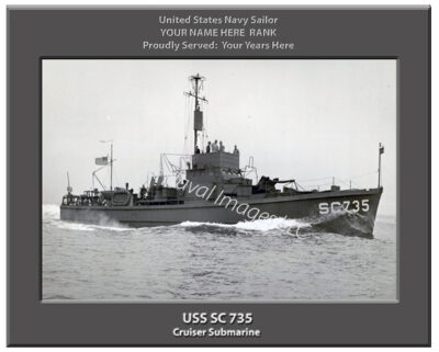USS SC 735 Personalized Navy Ship Photo
