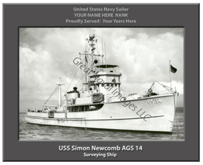 USS Simon Newcomb AGS 14 Personalized Navy Ship Photo