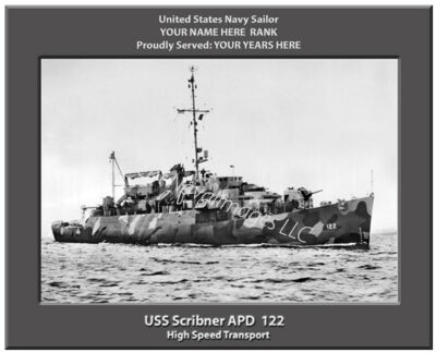 USS Scribner APD 122 Personalized Navy Ship Photo