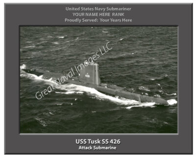 USS Tusk SS 426 Personalized Navy Submarine Photo