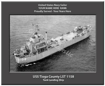 USS Tioga County LST 1158 Personalized Navy Ship Photo