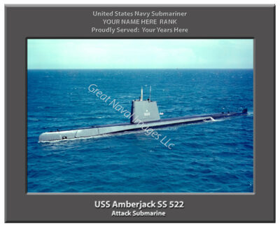 USS Amberjack SS 522 Personalized Navy Submarine Photo