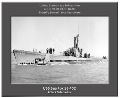 USS Sea Fox SS 402 Personalized Navy Submarine Photo
