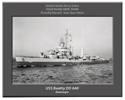 USS Beatty DD 640 Personalized Navy Ship Photo