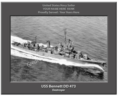 USS Bennett DD 473 Personalized Navy Ship Photo