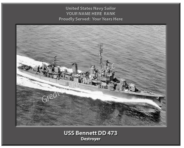 USS Bennett DD 473 Personalized Navy Ship Photo