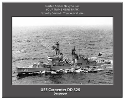 USS Carpenter DD 825 Personalized Navy Ship Photo