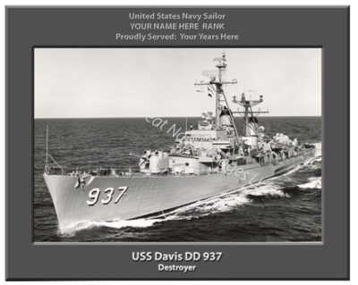 USS Davis DD 937 Personalized Navy Ship Photo