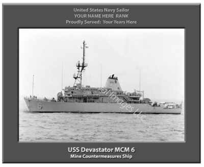 USS Devastator MCM 6 Personalized Navy Ship Photo