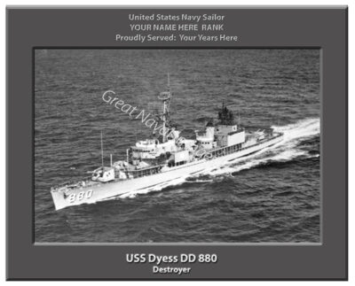 USS Dyess DD 880 Personalized Navy Ship Photo