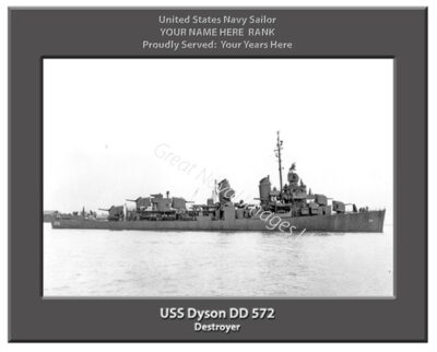 USS Dyson DD 572 Personalized Navy Ship Photo