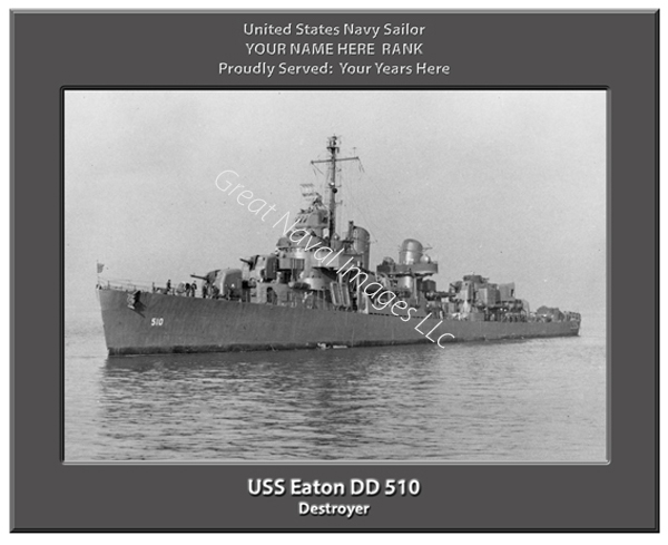 USS Eaton DD 510 Personalized Navy Ship Photo