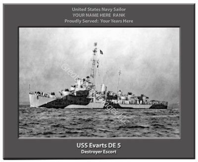 USS Evarts DE 5 Personalized Navy Ship Photo