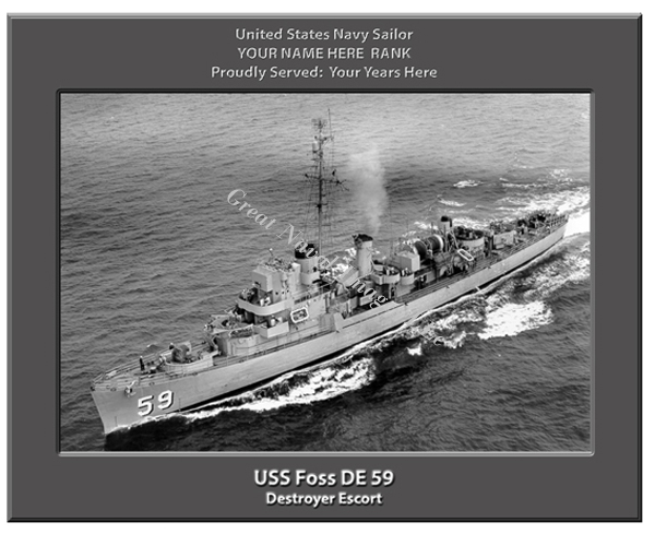 USS Foss DE 59 Personalized Navy Ship Photo