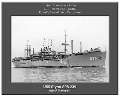 USS Glynn APA 239 Personalized Navy Ship Photo