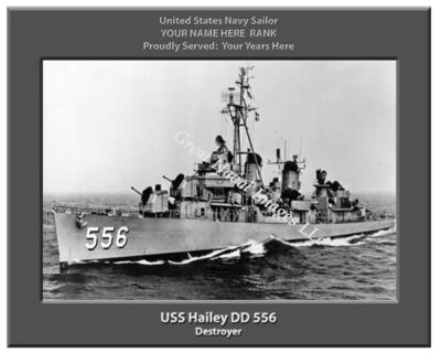 USS Hailey DD 556 Personalized Navy Ship Photo