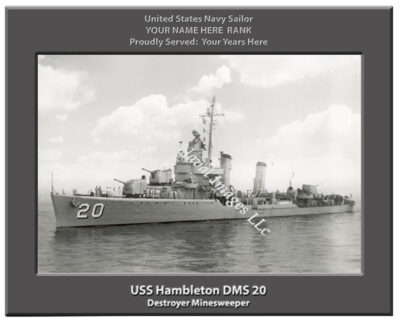 USS Hambleton DMS 20 Personalized Navy Ship Photo