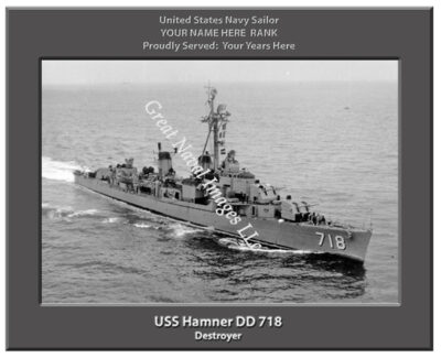 USS Hamner DD 718 Personalized Navy Ship Photo
