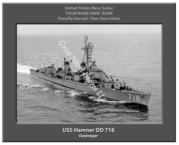 USS Hamner DD 718 Personalized Navy Ship Photo