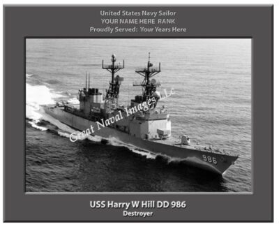 USS Harry W Hill DD 986 Personalized Navy Ship Photo