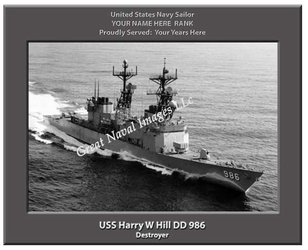 USS Harry W Hill DD 986 Personalized Navy Ship Photo