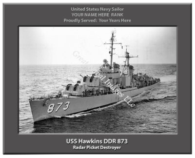 USS Hawkins DDR 873 Personalized Navy Ship Photo