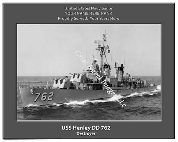 USS Henley DD 762 Personalized Navy Ship Photo