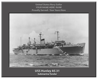 USS Hunley AS 31 Personalized Navy Ship Photo
