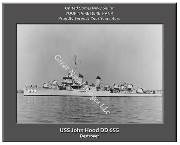 USS John Hood DD 655 Personalized Navy Ship Photo