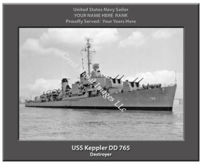 USS Keppler DD 765 Personalized Navy Ship Photo