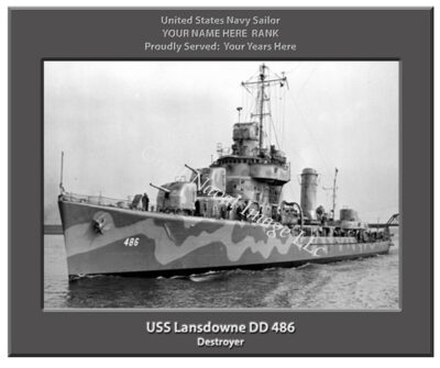 USS Lansdowne DD 486 Personalized Navy Ship Photo